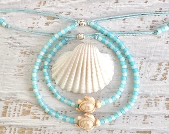 beach jewelry, friendship bracelet, sea turtle anklet