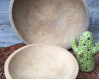 Wood Dough Bowl Set Munising Organic Wood Fruit Bowl Rustic Kitchen Decor ReFabulousReVamped ReFabulous