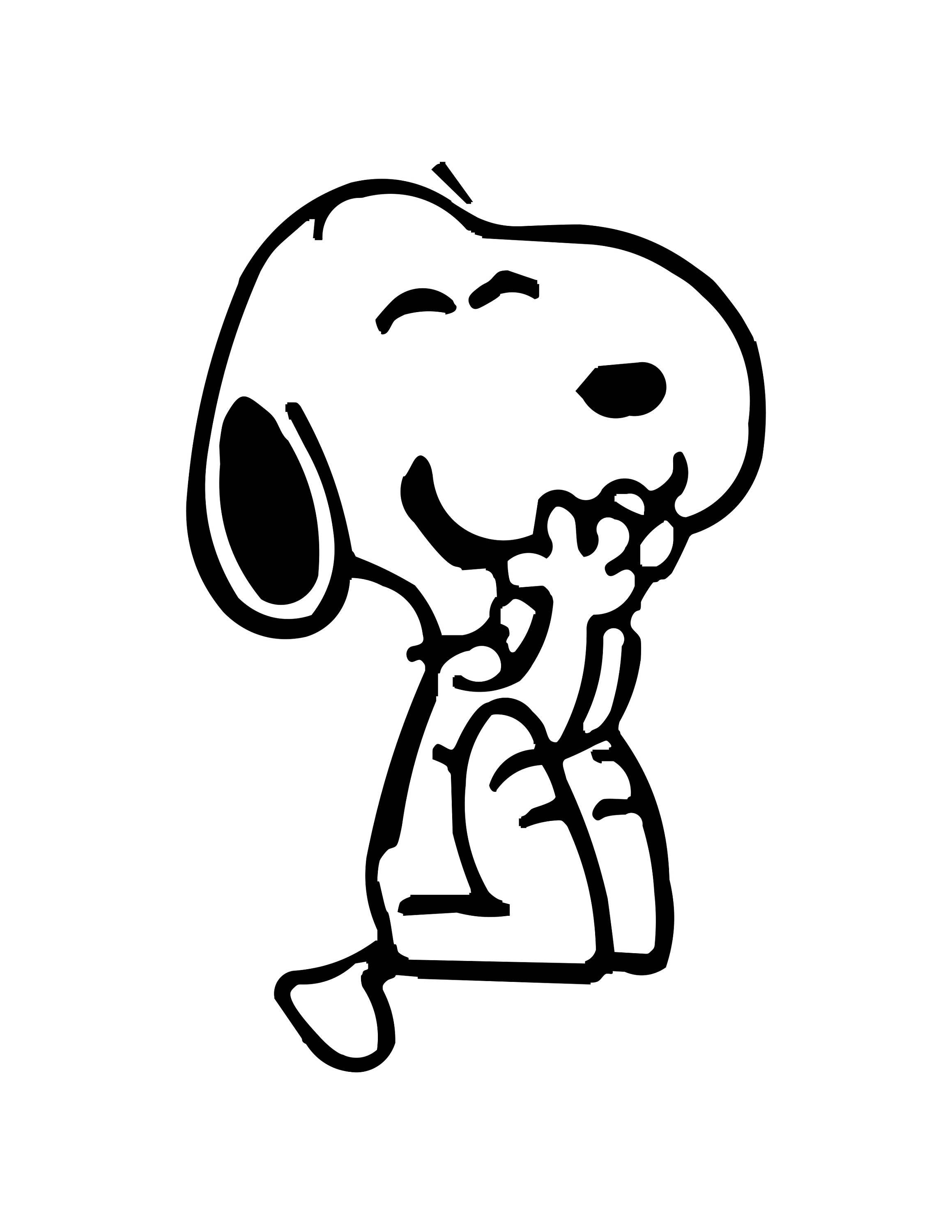 Snoopy Laughing All White Black shown will be white it