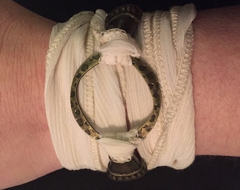 Boho ribbon wrap bracelet
