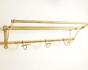 Coat rack wall hooks brass locker