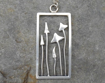 Hedgerow Fungi sterling silver pendant