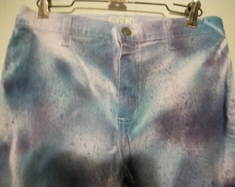 Hand-dyed capri pants, size 8