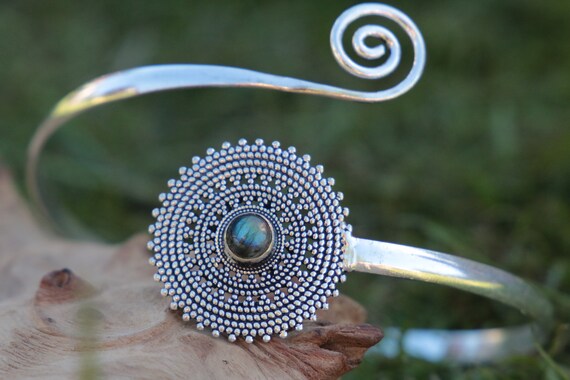 LABRADORITE ARM BAND - Festival Arm Cuff - Tribal - Upper Arm Cuff - Wedding - Bohemian - Gemstone - Summer Jewellery - Healing crystal