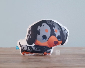 Dachshund Pillow (Blue Merle and Tan Doxie)