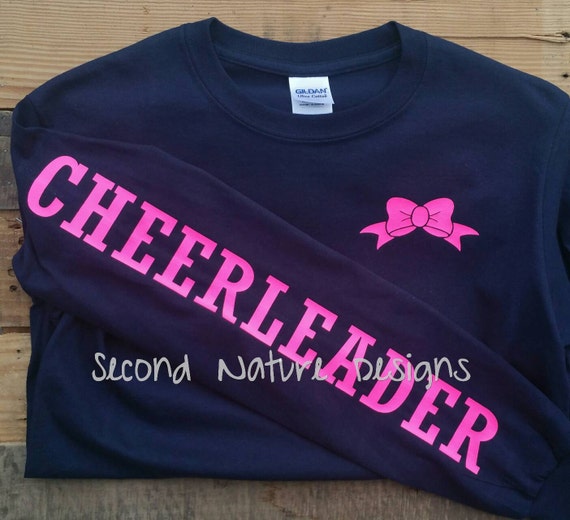 Long Sleeve Monogram Cheerleader Jersey Shirt / Varsity