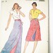 Retro 1980s Reversible Wrap Skirt Butterick 3673 Sizes 6-8-10-12-14 - easy to sew, A-line, maxi or below knee, shaped hemline, Boho Chic