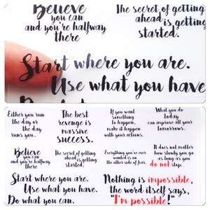 Quotes Clear Stickers! Perfect for the Erin Condren, Limelife, Plum Paper, Kikki Planners and Happy Planners!