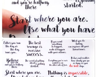 Quotes Clear Stickers! Perfect for the Erin Condren, Limelife, Plum Paper, Kikki Planners and Happy Planners!