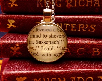 Outlander necklace, Sassenach, Diana Gabaldon, book lover necklace