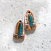 Boho Tribal Earring Bead Pair in Ivory with Blue, and Yellow