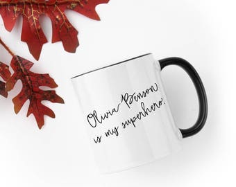 Law and Order SVU / "Olivia Benson is My Superhero" - Black & White Ceramic 11 fl oz. Coffee Mug
