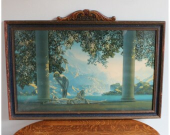 M5919 Authentic Maxfield Parrish ‘Daybreak’ Lithograph Original Art Print Large