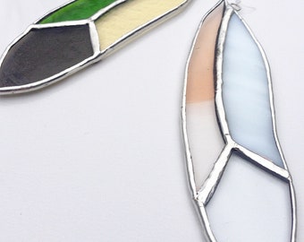 Stained Glass Feather Suncatcher. Stained Glass wall hanging.