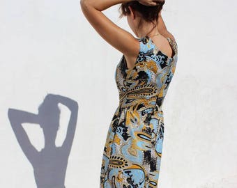 vintage 60s paisley maxi dress "This Love is Real"