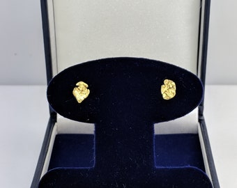 Gold Nugget Stud Earrings, Real Natural Yukon Gold Rush Nugget Earrings, Genuine Gold Nugget Earrings, E9
