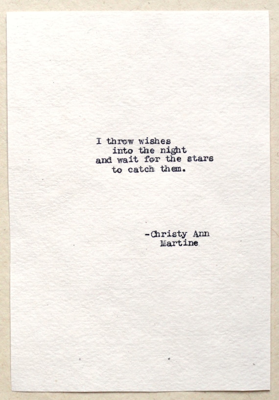 Sayings and Quotes Wall Decor - I Throw Wishes Into the Night and Wait for the Stars to Catch Them