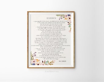 Desiderata print - Max Ehrmann poem - Desiderata poster - Desiderata printable - Literature Print - 11x14 16x20, Desiderata art print