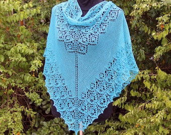 Hand Knitted Beaded Lace Shawl/Wrap