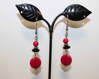 Stainless steel and tagua earrings
