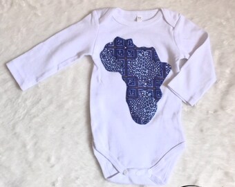 Africa map onesie wax (3/6 months)