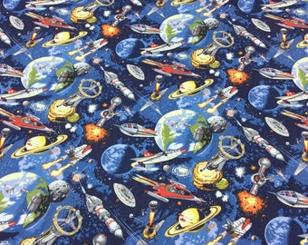 Patchwork Quilting Fabric Nutex Space Odyssey 101 Space Ships