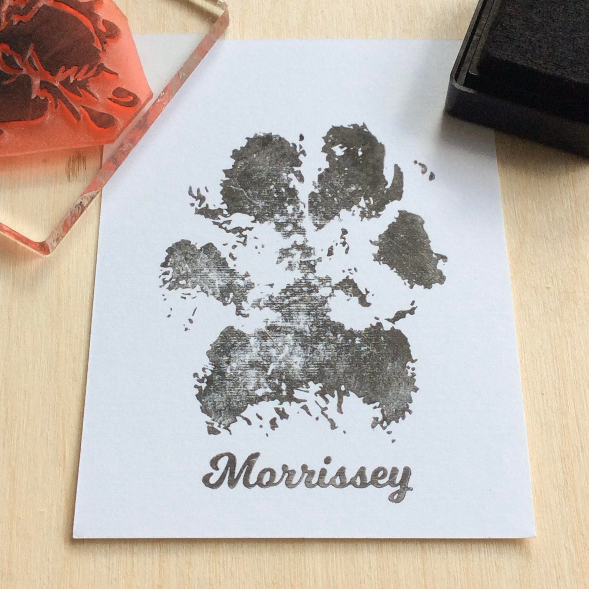 Dog paw stamp paw print stamp custom rubber stamp gift for