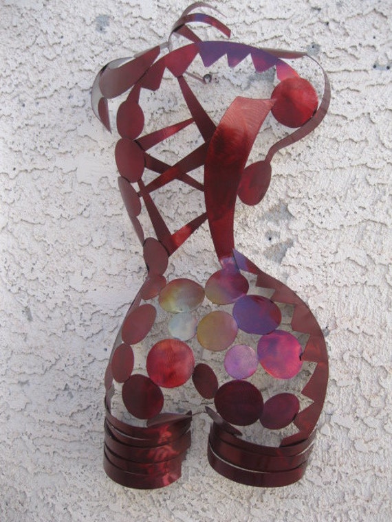 Items similar to Metal Wall art sculpture abstract torso by Holly Lentz