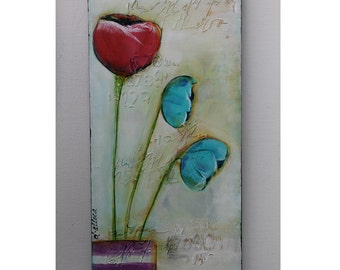 Abstract Florals, Mixed Media Florals, Home Decor