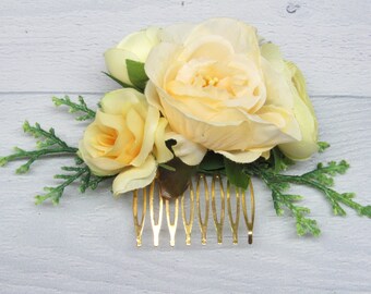Comb Autumn wedding Gift for bridesmaid Comb for hair Gift for mom Floral hair comb Comb flower Bridal hair comb wedding Gold hair Comb baby