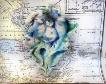 Focal flower bead - one of kind bead - ceramic Bead, necklace bead supply , OOAK Ceramic bead, - clay bead # 59