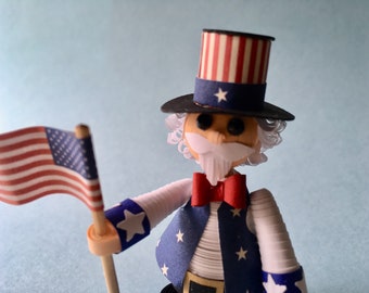 Paper Quilling; Uncle Sam Patriotic miniature