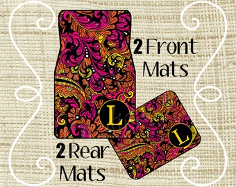 Personalized Car Mats, Car Mats, Custom Car Mat, Monogram Car Mat, New Driver Gift, Car Floor Mats, Car Accessories, Sweet 16 Gift, Paisley