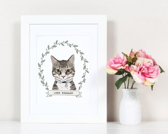 Pet Portrait. Custom Cat Portrait. Custom Dog Portrait. Pet Dog Cat Illustration. Pet Drawing. Digital Pet Portrait. Pet Memorial. Dog Lover