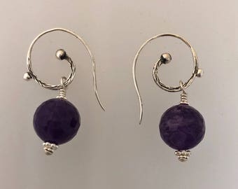 Amethyst drop earrings