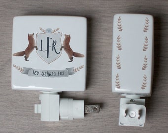 Monogrammed Fox Crest Night Light