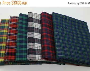 50% OFF CLEARANCE SALE 6 Half-Yard Bundle of Tartan Plaid