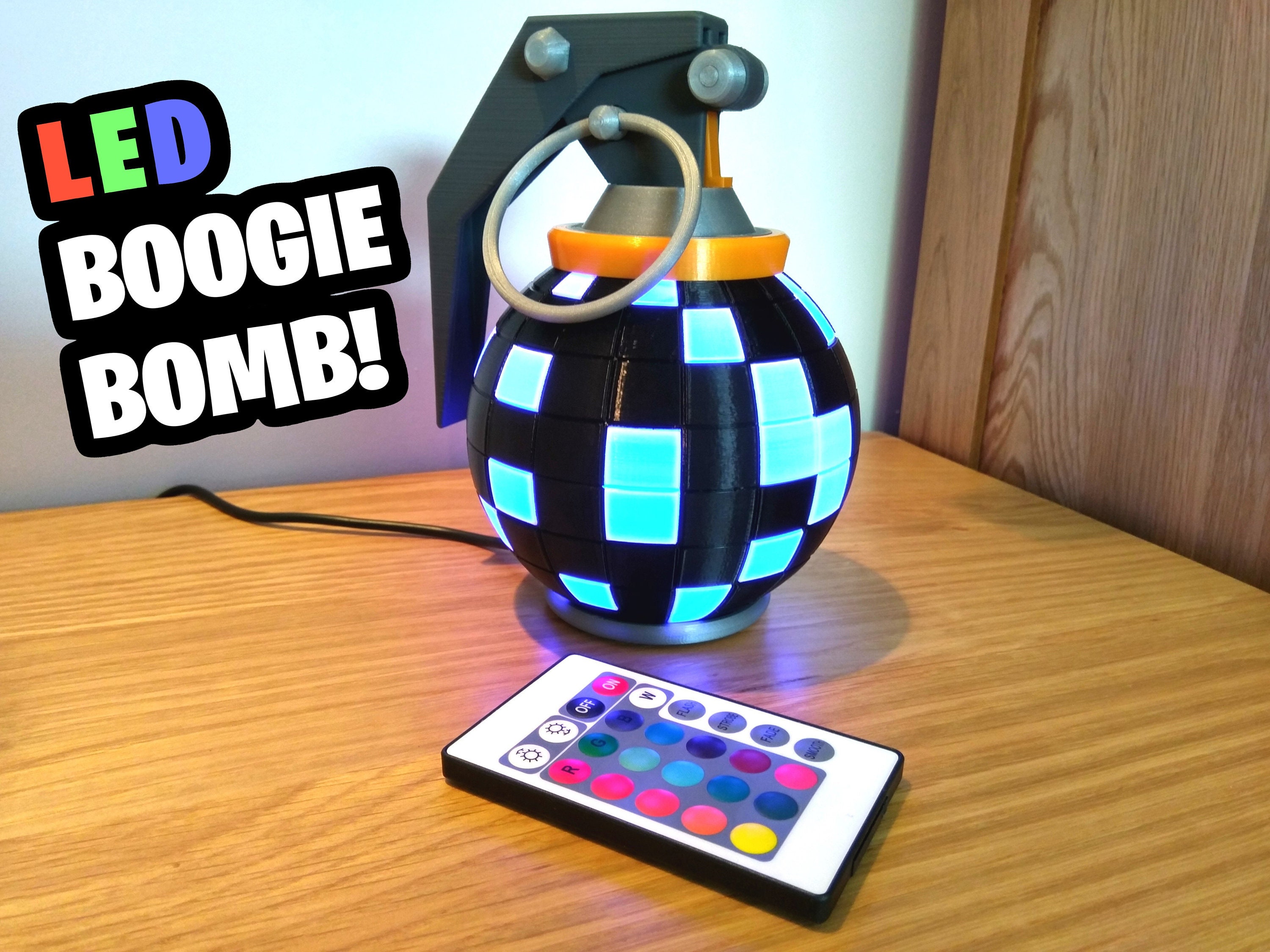 fortnite boogie bomb desk lamp multi colored led 39 s with usb powered led christmas lights