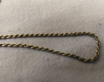 Vintage Braided Chain Necklace Silver, 14Karat Gold Plated #C11