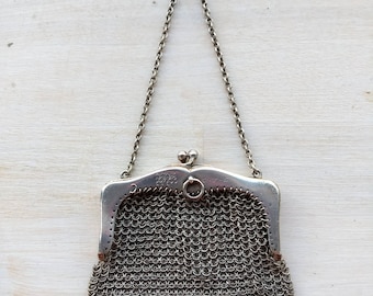Antique, Art Deco silver purse, 7,7,1917, monogram
