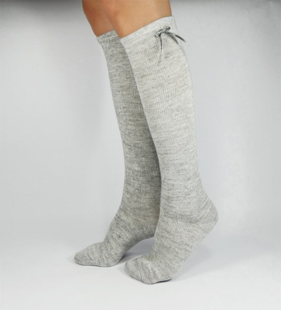 Knee High Socks Knee Socks Grey Socks Women's Socks