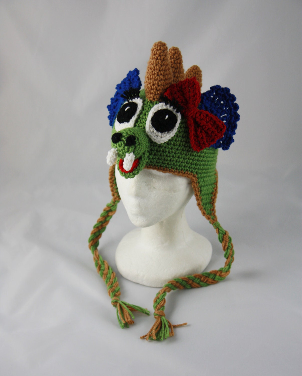 Dragon Earflap Beanie Any Size Any Color Combo