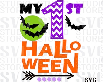 Svg,dxf,eps cut file- 1011- My first Halloween digital cutting file, pumpkin svg, cutest pumpkin svg, Baby Boy, Cricut, TRICK OR TREAT svg