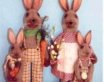 Primitive Bunny PATTERN , Country Bunny Family