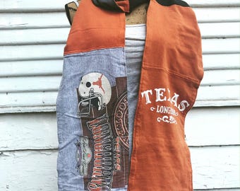 T-Shirt Scarf - LONGHORNS - UT - University of Texas Scarf - T-Shirt Patched Scarf - Fall Scarf - #5 - BM