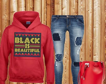 Black is Beautiful Hooded Sweatshirt! Black History Sweater! Black History Month!