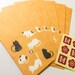 Japanese Elegant Cat Envelopes - Yellow
