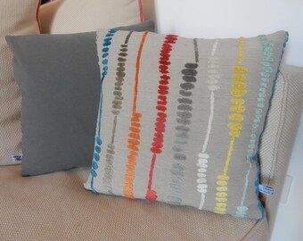 Decorative pillow cover multicolor wavy line
