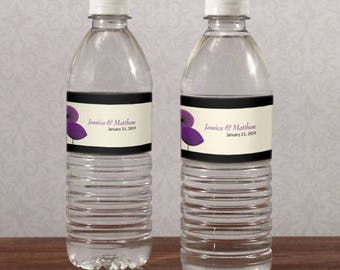 Romantic Elegance Personalized Water Bottle Labels Wedding Favors