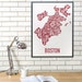 Boston Typography Neighborhood Map Poster, Original Artist of Type Map Designs, Boston Map Poster, Boston Artwork, Boston Gift